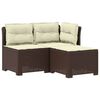 vidaXL Sofa ogrodowa 3-osobowa z poduszkami w rattanowym wyglądzie