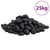 vidaXL Polerowane kamyki, 25 kg, czarne, 2-5 cm