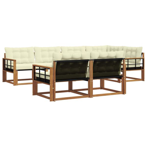 vidaXL Zestaw sof na zewnątrz z poduszką 7 pcs Naturalny i Kremowy