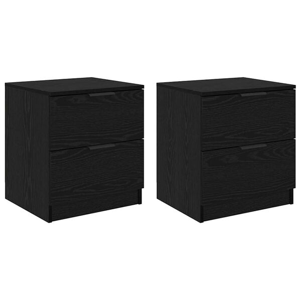vidaXL Szafka Nocna z szufladą 2 pcs Czarny Dąb 45 x 39 x 50cm