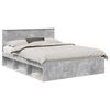 vidaXL Ramka ł&oacute;żka Szary beton 150 x 200 cm Lite drewno sosnowe