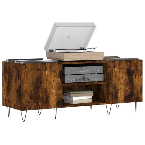 vidaXL Szafka na płyty, przydymiony dąb, 121x38x48 cm