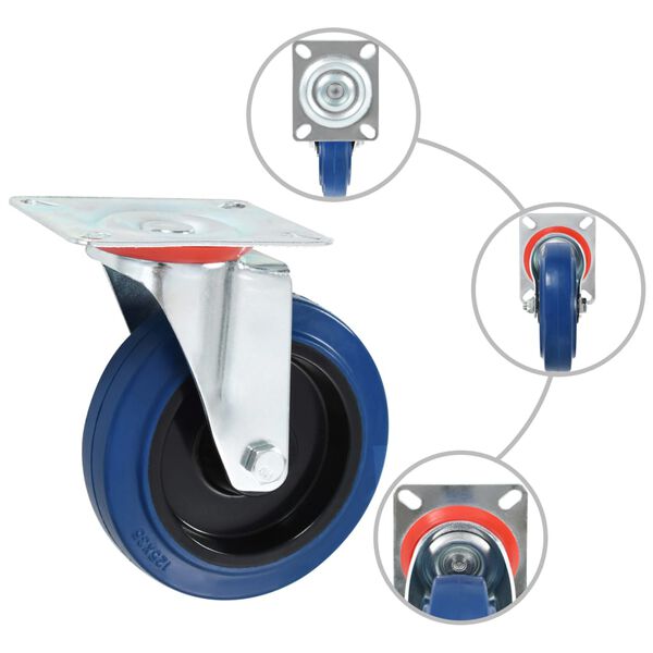 vidaXL K&oacute;łka skrętne, 4 szt., 125 mm