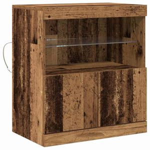 vidaXL Komoda LED Brązowy 60,5 x 37 x 67 cm Drewno inżynieryjne