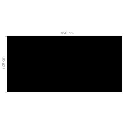 vidaXL Pokrywa na basen, czarna, 450 x 220 cm, PE