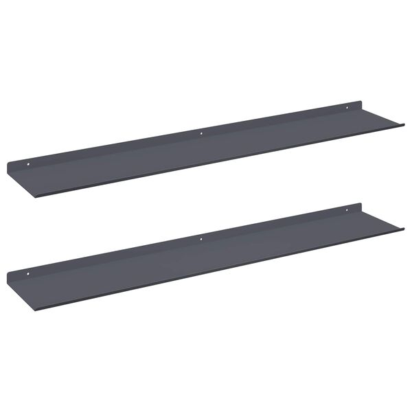 vidaXL P&oacute;łka wisząca 2 pcs Antracyt 100 x 18 x 2,5 cm Stal