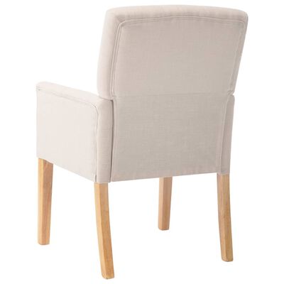vidaXL Krzesła stołowe z podłokietnikami, 2 szt., beżowe, tkanina