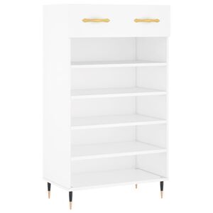 vidaXL Szafka na buty, biała, 60x35x105 cm, materiał drewnopochodny