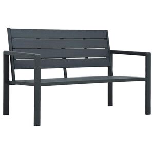 vidaXL Ławka ogrodowa, 120 cm, szara, HDPE o wyglądzie drewna