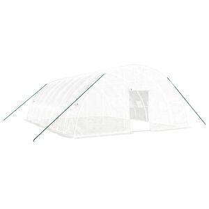 vidaXL Szklarnia ze stalową ramą, biała, 48 m&sup2;, 8x6x2,85 m