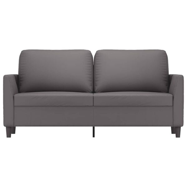 vidaXL 2-osobowa sofa, szary, 140 cm, sztuczna skóra