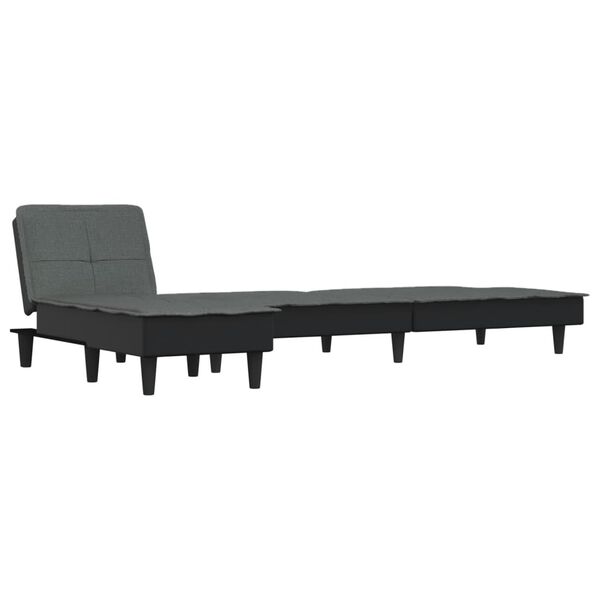 vidaXL Sofa rozkładana L, ciemnoszara, 255x140x70 cm, tkanina