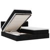 vidaXL Rama łóżka otomana z materacami, czarna, 160x200 cm, tkanina