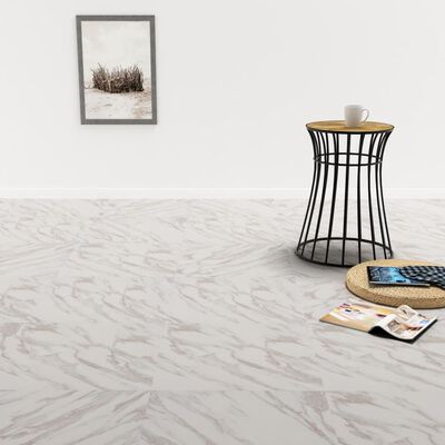 vidaXL Samoprzylepne panele podłogowe z PVC, 5,11 m², biały marmur