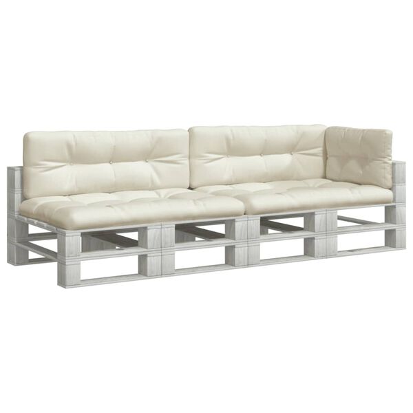 vidaXL Poduszki na palety, 5 szt., kremowe, tkanina