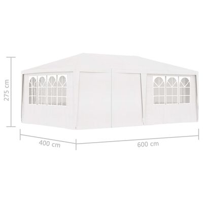 vidaXL Namiot imprezowy ze ściankami, 4x6 m, biały, 90 g/m²