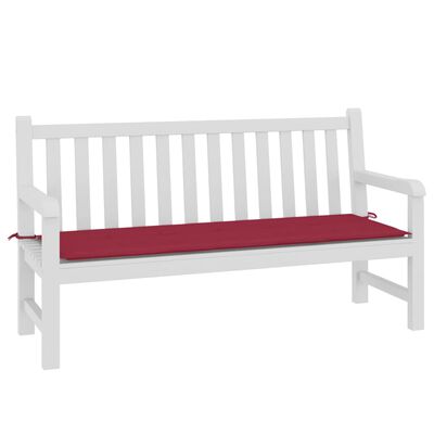 vidaXL Poduszka na ławkę ogrodową, winna czerwień 150x50x3 cm, tkanina