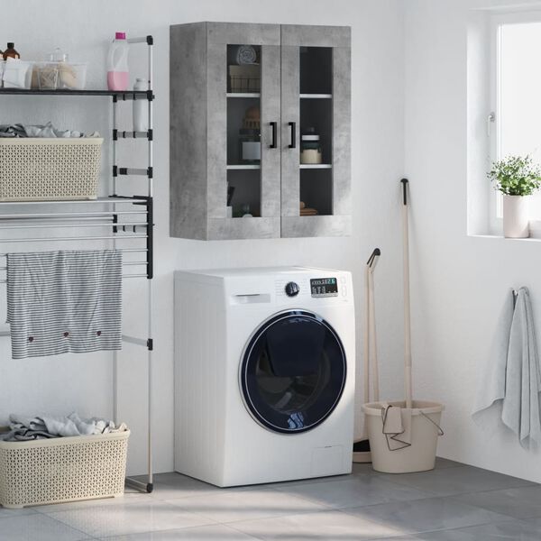 vidaXL Szafka wisząca, szarość betonu, 69,5x34x90 cm