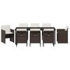 vidaXL Zestaw do jadalni w ogrodzie 9 pcs Brązowy polirattan