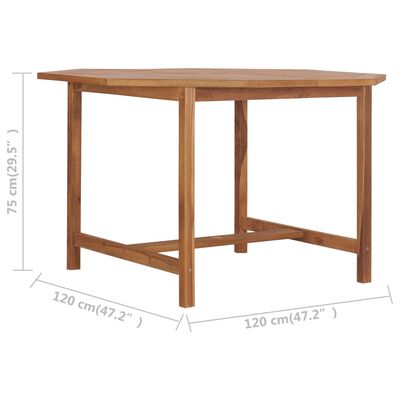 vidaXL Stół ogrodowy, 120x120x75 cm, lite drewno tekowe