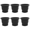 vidaXL Doniczki 6 pcs Czarny &Oslash; 34 x 28 cm Z tworzywa sztucznego