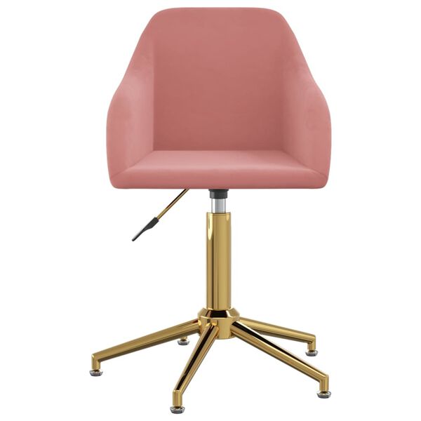 vidaXL Obrotowe krzesła stołowe, 2 szt., r&oacute;żowe, aksamitne
