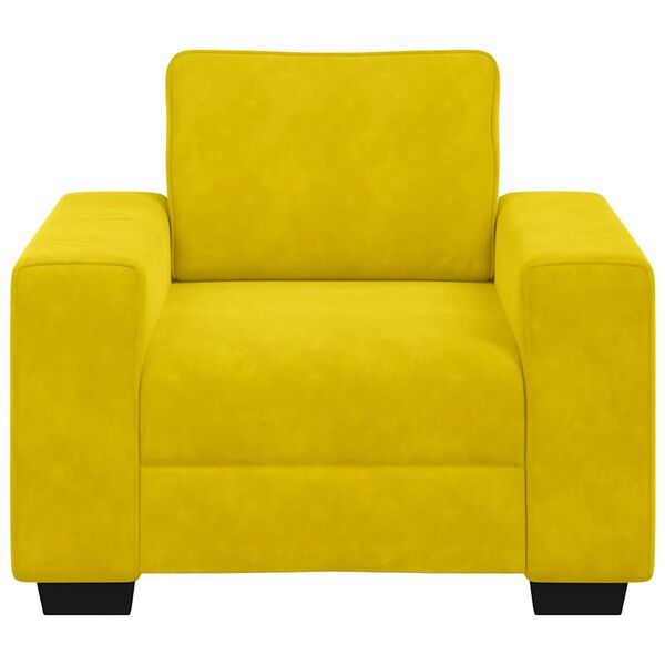 vidaXL Sofa Fotel Ż&oacute;łty 100x77x82 cm Aksamit