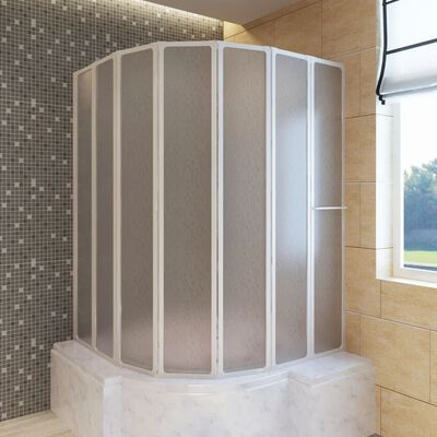 Kabina prysznicowa ścienna, parawan na wannę (140 x 168 cm), składana