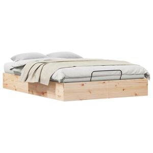 vidaXL Rama Ł&oacute;żka Otomanowego z Przechowalnią Naturalny 140 x 200 cm