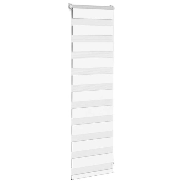 vidaXL Roleta zebra, biała, szerokość tkaniny 45,9 cm, poliester