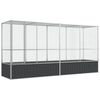 vidaXL Woliera z przedłużeniem, srebrna, 418,5x107x212 cm, stal