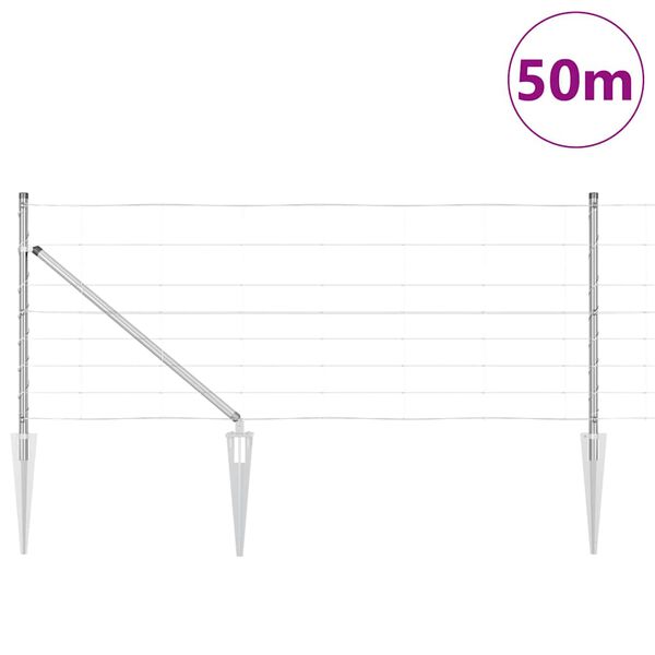 vidaXL Słupek ogrodzeniowy. Galwanizowany 50 x 0,8 m Stal