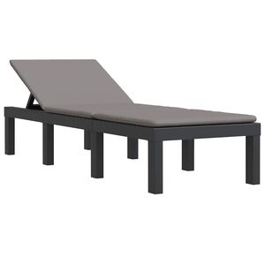 vidaXL Leżak z poduszkami antracytowy, PP