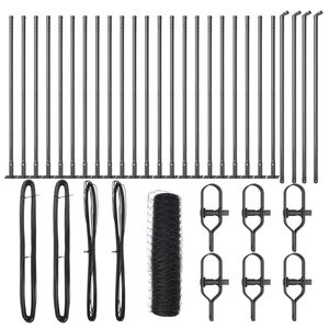 vidaXL Słupek ogrodzeniowy. Szary 50 x 1 m (siatka 50 mm) Stal i PVC