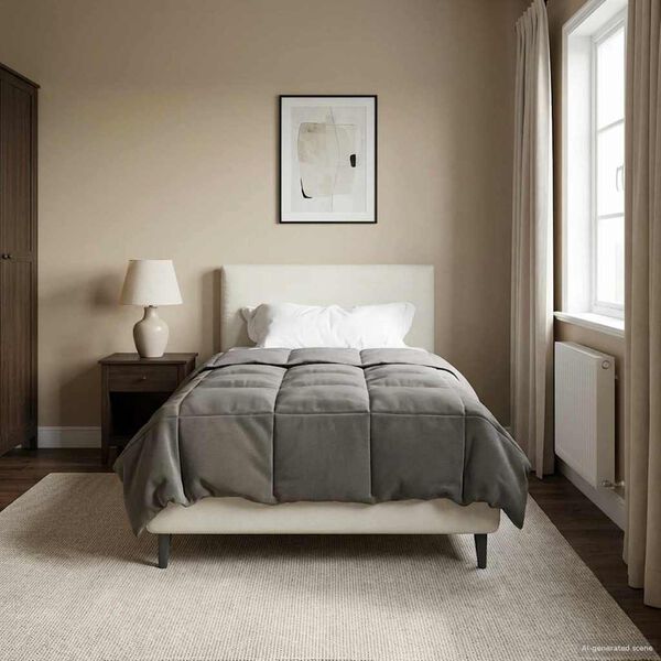 vidaXL Kołdra na cały rok Jasnoszary 140 x 220 cm Mikrofibra