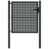 vidaXL Brama ogrodowa antracytowa 100x100 cm stalowa