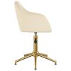 vidaXL Obrotowe krzesła stołowe, 2 szt., kremowe, aksamitne