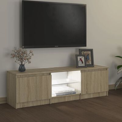 vidaXL Szafka pod TV z oświetleniem LED, dąb sonoma, 120x30x35,5 cm
