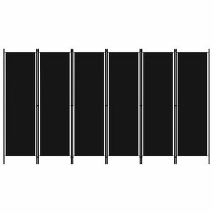vidaXL Parawan 6-panelowy, czarny, 300 x 180 cm