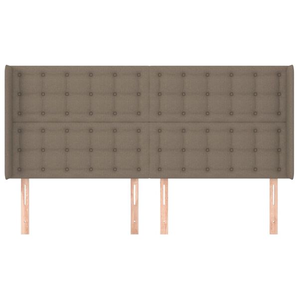 vidaXL Zagł&oacute;wek uszak, taupe, 203x16x118/128 cm, tkanina