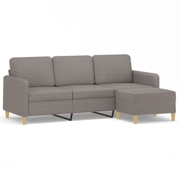 vidaXL 3-osobowa sofa z podn&oacute;żkiem, taupe, 180 cm, tkaniną