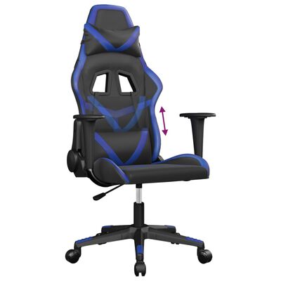 vidaXL Fotel gamingowy, czarno-niebieski, sztuczna skóra