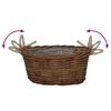 vidaXL Kosz na rośliny z przechowywaniem 2 pcs Brązowy Rattan Lacak