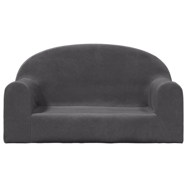 vidaXL 2-os. sofa dla dzieci, antracytowa, miękki plusz