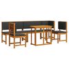 vidaXL Zestaw Bistro Ogrodowego 6 pcs Brązowy Lite Drewno Akacji