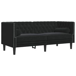 vidaXL Sofa Czarny 174 x 74,5 x 70,5 cm Aksamit