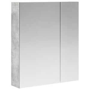 vidaXL Szafka z lustrem do łazienki Betonowy szary 60 x 14,5 x 70 cm