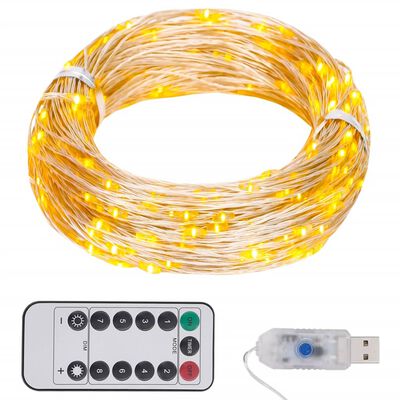 vidaXL Lampki LED, 150 diod, ciepła biel, 15 m