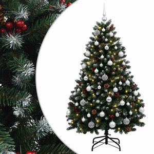 vidaXL Sztuczna choinka, zielona, z bombkami 150 cm 150 LED
