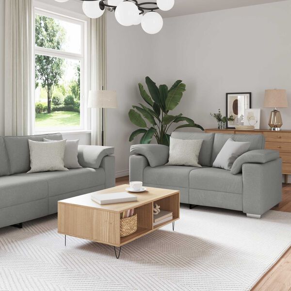 vidaXL Sofa 3 pcs Szary chmur Tkanina lniana